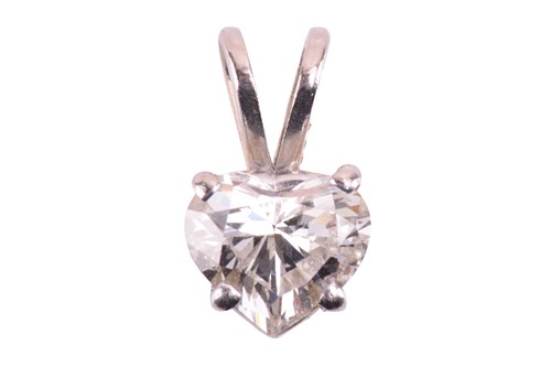 Lot 244 - A heart-shaped diamond pendant, containing a...