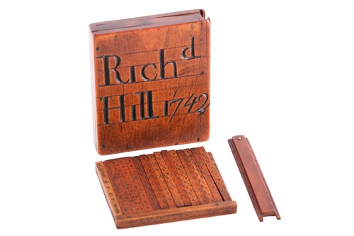 Lot 230 - A set of Napier's Bones, the fruitwood case...