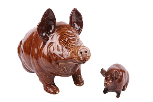 Lot 279 - A large Wemyss Ware pig, naturalistically...