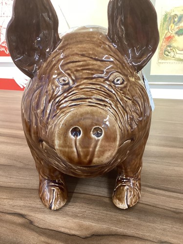 Lot 279 - A large Wemyss Ware pig, naturalistically...