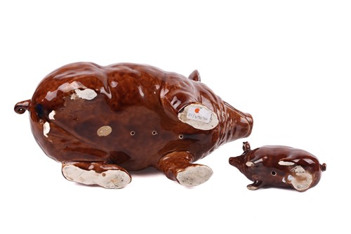 Lot 279 - A large Wemyss Ware pig, naturalistically...