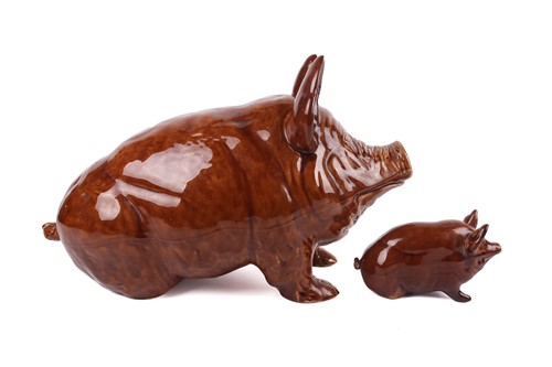 Lot 279 - A large Wemyss Ware pig, naturalistically...