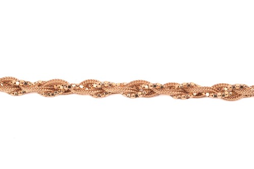 Lot 45 - A braided link necklace comprising an...