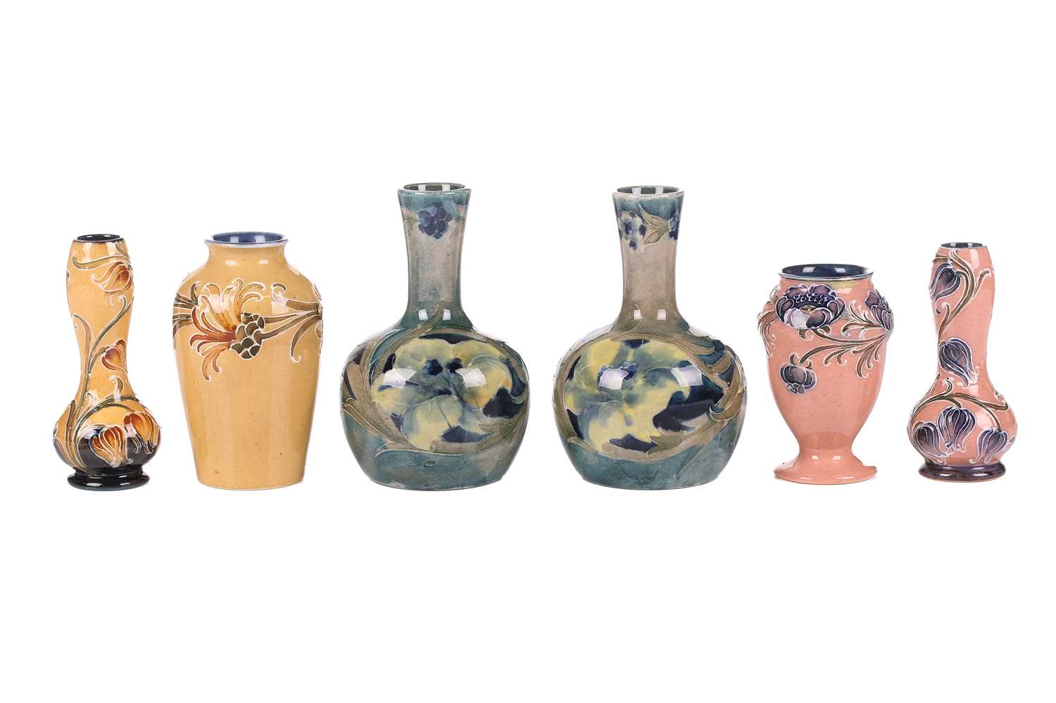 Lot 284 - A pair of William Moorcroft 'late florian ware'...