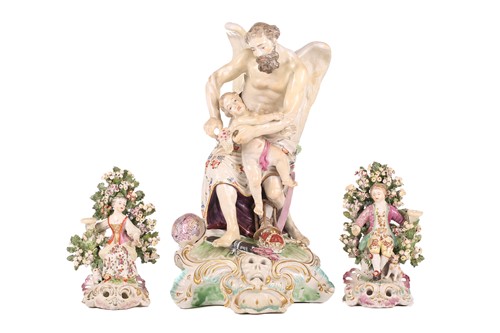 Lot 286 - A large Derby porcelain group depicting 'Time...