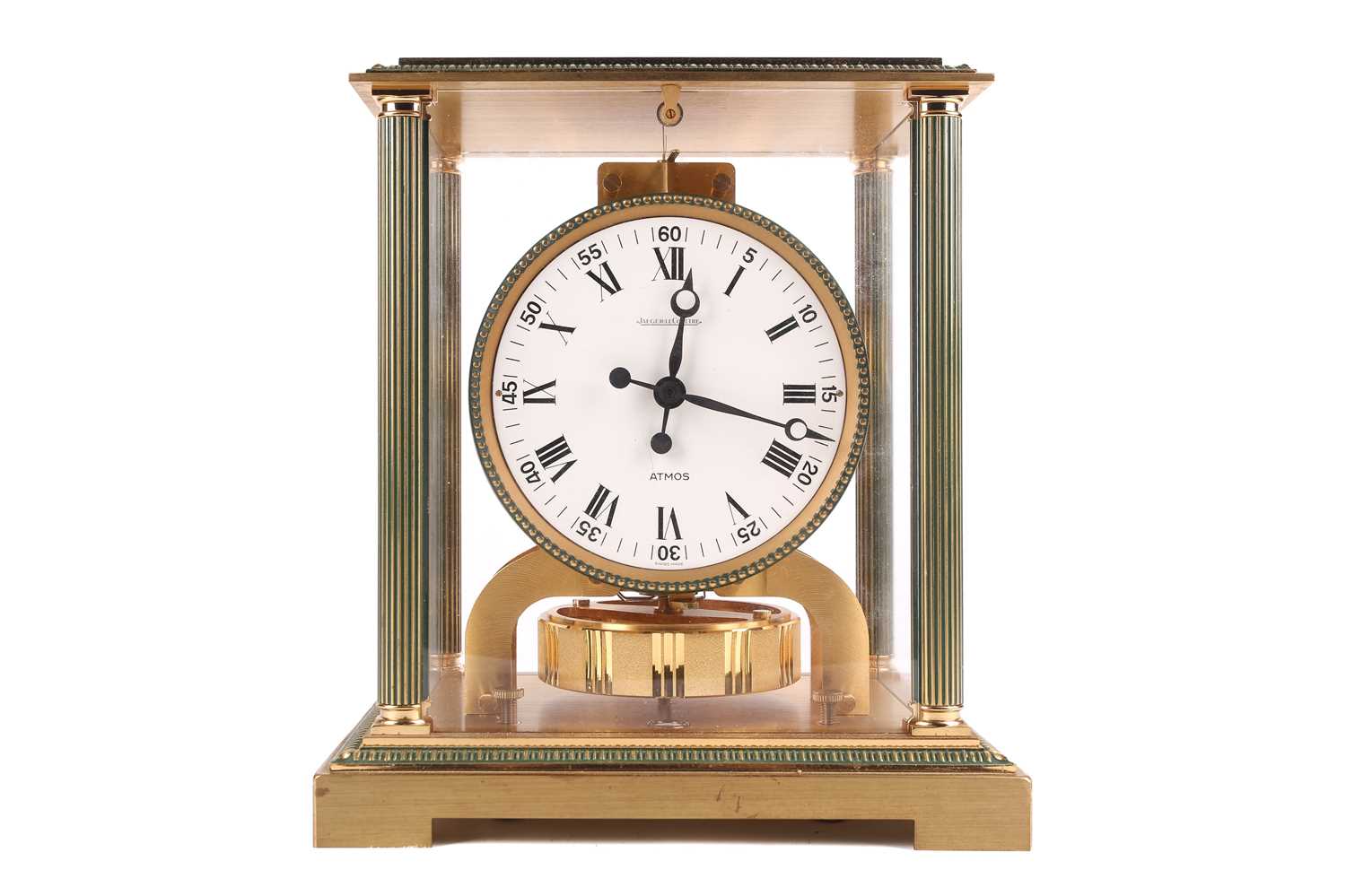 Lot 229 - A Jaeger LeCoultre Atmos clock, the glass and...