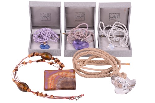 Lot 40 - A collection of glass pendants by Baccarat and...