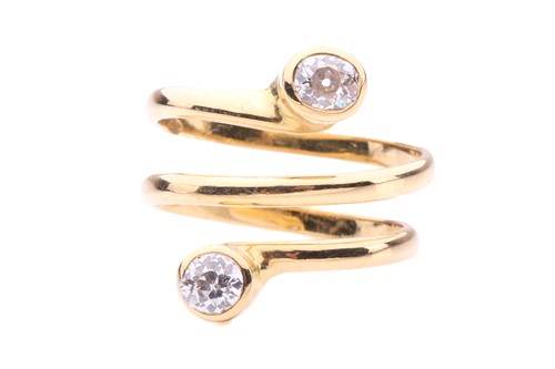 Lot 83 - A diamond-set spiral ring, the wrap-around...