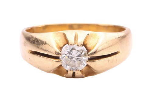 Lot 46 - A diamond single stone ring, set with a round...