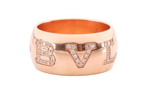 Lot 96 - Bulgari - a diamond-set Monologo ring,...