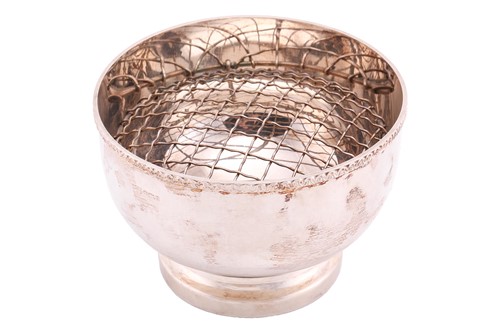 Lot 511 - A silver rose bowl of circular form with...