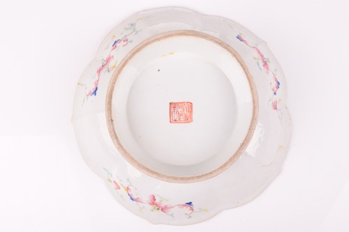 Lot 126 - A Chinese Famille Rose porcelain lobed and...