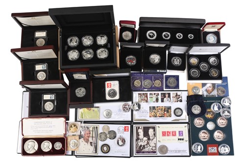 Lot 331 - A collection of silver, silver proof and other...