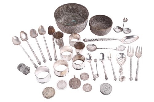 Lot 438 - A quantity of mixed silver, silver plate and...