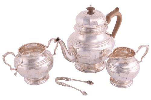 Lot 445 - A three-piece silver tea set by Elkington and...
