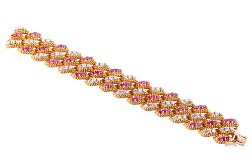 Lot 241 - Kutchinsky – a diamond and ruby bracelet