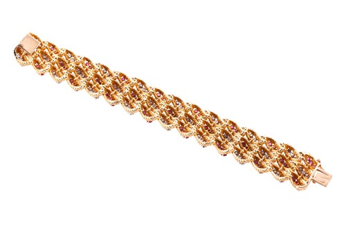 Lot 241 - Kutchinsky – a diamond and ruby bracelet