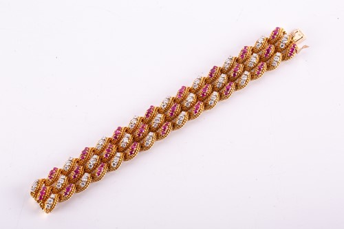Lot 241 - Kutchinsky – a diamond and ruby bracelet