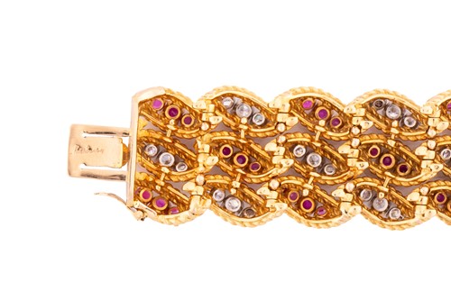 Lot 241 - Kutchinsky – a diamond and ruby bracelet