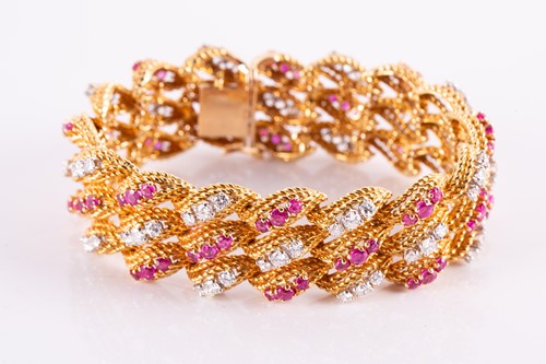 Lot 241 - Kutchinsky – a diamond and ruby bracelet