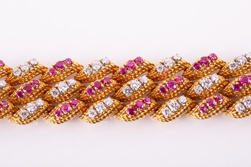Lot 241 - Kutchinsky – a diamond and ruby bracelet