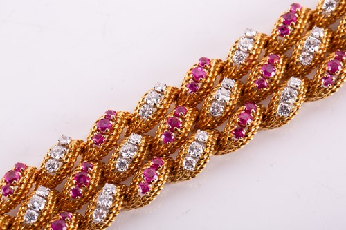 Lot 241 - Kutchinsky – a diamond and ruby bracelet