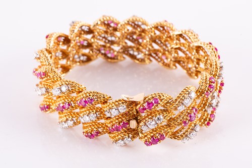 Lot 241 - Kutchinsky – a diamond and ruby bracelet