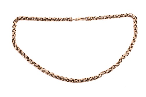 Lot 34 - A spiga chain necklace, the chain 6.4mm in...