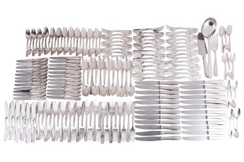 Lot 394 - A canteen of Atlas pattern Christofle silver...