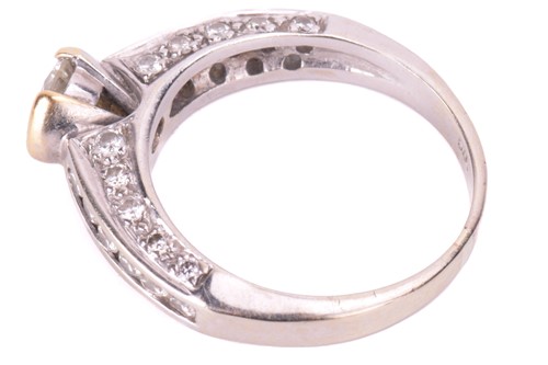 Lot 97 - A diamond solitaire ring, set with a round...