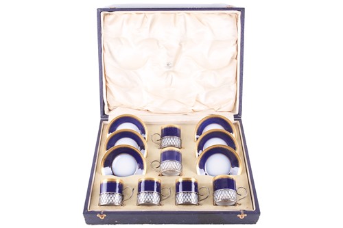 Lot 447 - A Mappin and Webb Limoges coffee service, the...