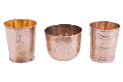 Lot 433 - A George III silver beaker; tapering...