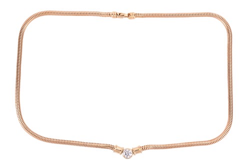 Lot 6 - Theo Fennell; a diamond single stone necklace,...