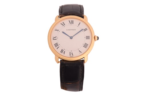 Lot 355 - A Cartier Ronde 18k Gentleman's Mechanical...