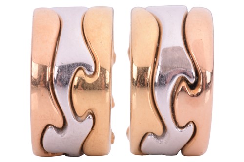 Lot 187 - Georg Jensen; a pair of three colour 18 carat...