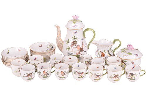 Lot 178 - A Herend Rothschild Botanical Bird porcelain...