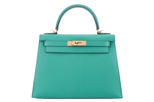 Lot 322 - Hermès - a Kelly Sellier 28 in Vert Jade Epsom...
