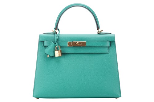 Lot 322 - Hermès - a Kelly Sellier 28 in Vert Jade Epsom...