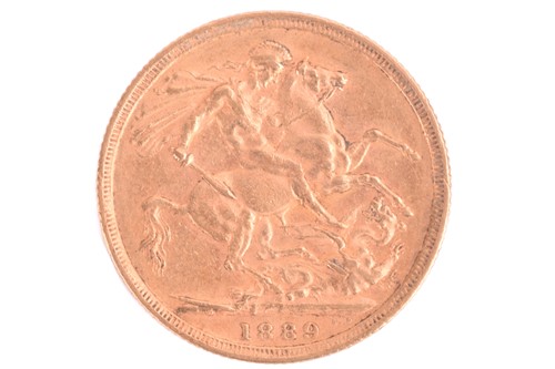 Lot 323 - An 1889 Victoria Full Sovereign, circulated.