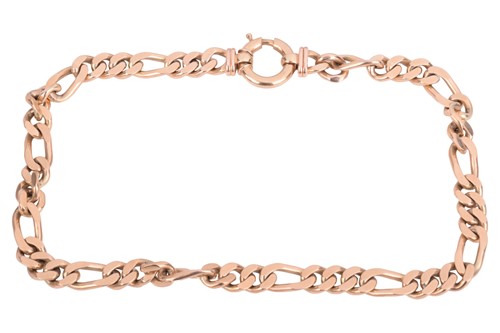Lot 93 - A heavy flat curb link necklace with a large...