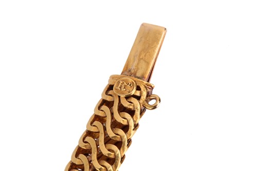 Lot 48 - A Victorian enamel and diamond locket bracelet,...