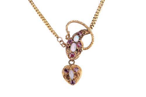 Lot 50 - A Victorian gem-set serpent necklace, circa...