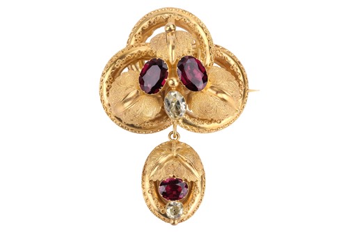 Lot 107 - A Mid-Victorian garnet and chrysoberyl love...