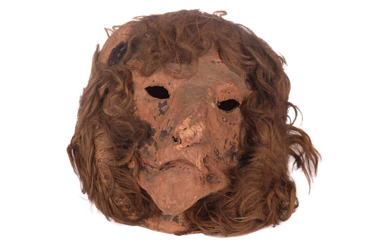 Lot 330 - An original papier mache lion mask, used as a...