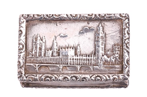 Lot 220 - An Elizabeth II 'House of Parliament' silver...