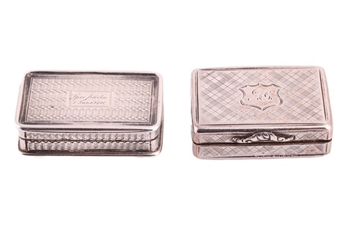 Lot 217 - Two silver vinaigrettes by Nathaniel Mills,...