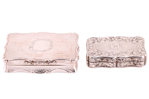 Lot 225 - Two Victorian silver snuff boxes; including a...