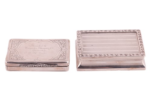 Lot 216 - A George IV silver presentation table snuff...