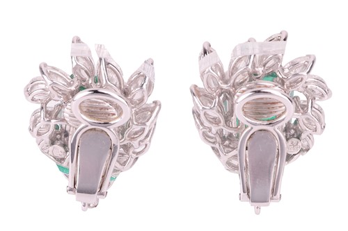Lot 150 - Illario - a pair of emerald and diamond...