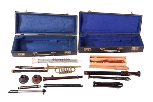 Lot 311 - A collection of woodwind instruments, from the...